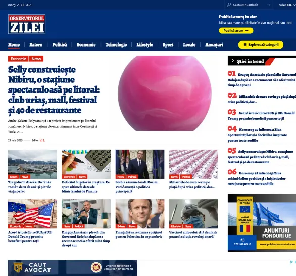Publicare instantă în ziarul Observatorul Zilei